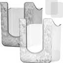 CALIDAKA 2Pcs Bathroom Wipes Holder, Kitchen Wipes Storage, Wall-Mounted Tissue Holder, Non-Slip Flushable Wipes Box, Wipe Container, Wipes Holder for Kitchen Bathroom (Clear+Clear Grey)
