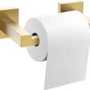 Toilet Paper Holder Wall Mount, Brushed Gold Paper Towel Holder Double Base Large Stainless Steel Bathroom Toilet Tissue Roll Holder, Commercial Toilet Paper Dispenser (Square)