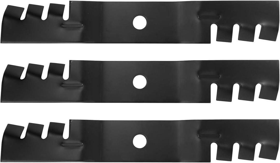 OCPTY Mulching Blades 48 inch Deck Mower Blades for John Deere GT225 GT235 GX325 GX335 F525 F620 F710 for Scotts S2048 S2348 2148HV M113517 M115495 for Lesco 051508,3 pack
