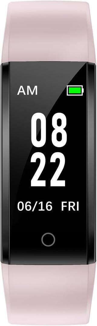 GRV Fitness Tracker Non Bluetooth Fitness Watch No App No Phone Required Waterproof Pedometer Watch with Steps Calories Counter Sleep Tracker for Men Women Parents (Pink)