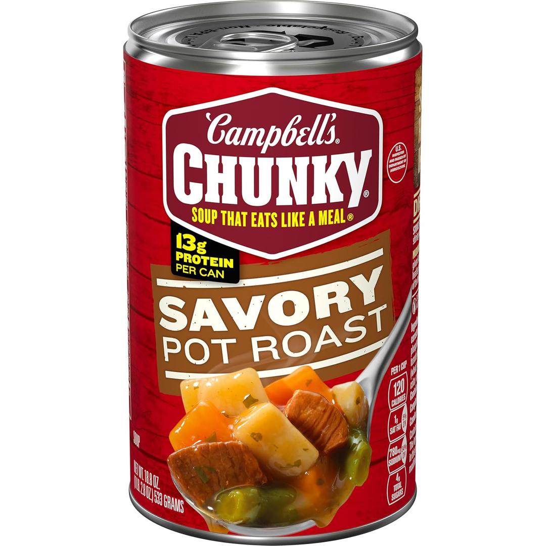 Campbells Chunky Soup, Savory Pot Roast Soup, 18.8 oz Can  01DEC27
