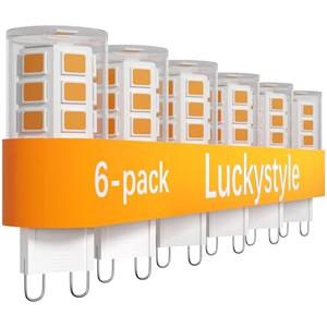 Luckystyle G9 LED Bulb,4W Led G9 Light Bulbs for Chandelier Lighting,Soft Warm White 2700k Bulb 120V 450LM,No-Flicker 360° Beam Angle,Ceramic Bi Pin Base,Led G9 Bulbs for Home Lighting Bathroom 12 Pack