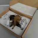 Glass Door Knobs Interior, Vintage Style Privacy Crystal Door Knobs with Lock, Antique Brass Door Knobs for Bedroom Bathroom, Push Pin Button Inside Lock, 1 Pack