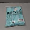 HALCYEEN Women's Satin Short Sleeve Pajama Set Notched Collar Button Down Top and Shorts Comfortable Loungewear(Mint green,XL) (XL)