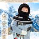 Kids Ski Mask Balaclava for Boys Girls, 2 Size Fleece Winter Face Mask Hat for Kids Toddler, Warm Balaclava Hood Neck Scarf (2-7 Years, Black)