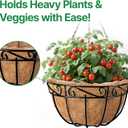 AMAGABELI GARDEN & HOME 4 Pack 12 Inch Metal Plant Hanging Baskets Planter Flower Pots Outdoor Indoor Wire Hanging Basket for Vegetable with Coco Fiber Liners for Garden Home Porch Decor