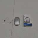 Wireless Silent Mouse, 2.4G Ergonomic Wireless Rechargeable Silent Mouse for PC with USB Receiver (Silver)