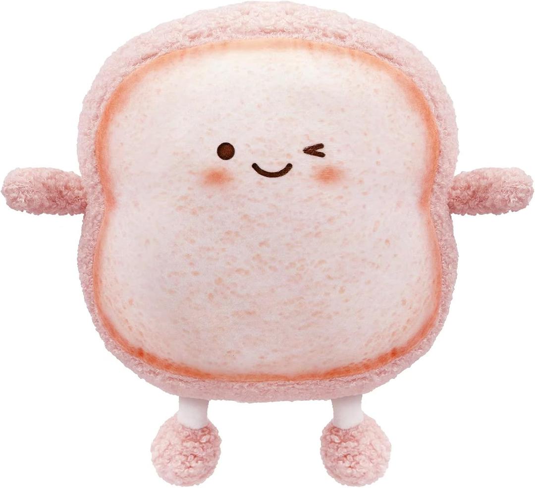 Toast Bread Pillow Funny Food Plush Toy Pillows Small Cute Stuffed Plush Sofa Pillow (Toast Bread, Pink)