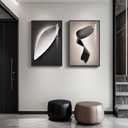 Large Framed Modern Wall Art for Living Room, 3 Piece Black and White Abstract Contemporary Pictures Artwork Decor, Geometric Luxury Bright Style Prints Paintings for Hallway and Office 24x36 Inch