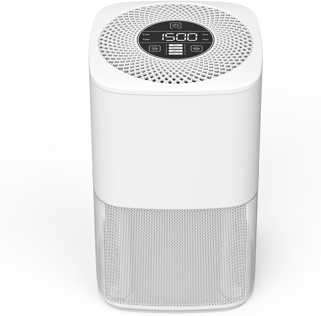 Air Purifiers for Bedroom Up to 825sqft,H13 HEPA FilterDesktop Air Purifier,24dB Air Purifiers for Home,Timer,KJ910 White. (KJ910)