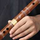 Kmise Bamboo Flute Dizi Traditional Handmade Chinese Musical Instrument Vintage Dizi (D Key)