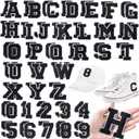 Lyrow 72 Pieces Chenille Letters Patches Iron on 3. 2 H x 2. 2 W Letters and Numbers a to Z Alphabet, Numbers 0 to 9 Embroidery Applique Patch for Clothing Backpacks Hats DIY Supplies(Black and White)