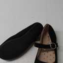 Girls' Black Mary Jane Flats with Buckle Strap – Size  1