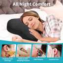 Pozico Ear Piercing Pillow with Hole Butterfly Side Sleeper Pillow for Ear Pain Relief, Surgery Recovery, Adjustable Firmness, Stable Support for Bed, Sofa & Recliner, Washable Cover, Black