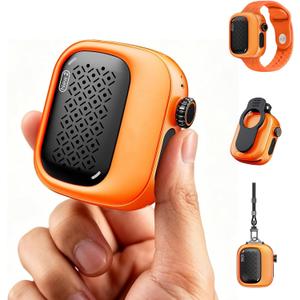 Wearable Bluetooth Speaker, 43g Mini Clip-On Bluetooth Speaker, 3-in-1 Wearable Ways, 20H Playtime Dustproof Multi Pairing Stereo Speaker for Hiking, Swimming, Shower, Outdoor Activities(Orange)