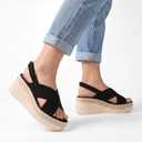 VICKIVICKI Wedge Sandals for Women Beach Platform Sandals Comfortable Summer Shoes Open Toe Slingback Espadrilles for Casual Wedding Party
