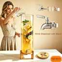 Beverage Dispenser, 4Gallon Glass Drink Dispenser with Stand, Stainless Steel Spigot, Ideal for Parties, Bars, Restaurants (15L/4 Gallon)