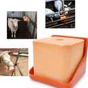 2 Pack Thick Salt Block Holder Mineral Brick Feeder Tray for Cattle Horse Goat Sheep (Small Size, Orange)