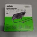 Belkin Magnetic Wireless Charging Pad Qi2 15W w/Kickstand - MagSafe-Compatible Qi2-Certified Wireless Charger for iPhone 17 Series, Samsung Galaxy S25 Series, AirPods (No PSU) - Black