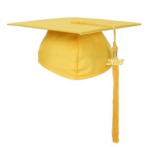 FtyFty Unisex Adult Matte Graduation Cap with Tassel Year Charm (Gold) Pack of 2