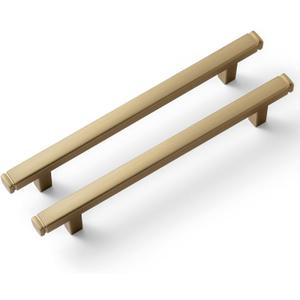 Goo-Ki 6 Pack 5 in (128mm) Hole Center Cabinet Pulls Champagne Bronze Zinc Alloy Kitchen Drawer Pulls Drawer Handles 6-3/4 Inch Length 1814-UBR-128