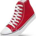 ZGR Womens High Top Canvas Sneakers,Lace-up Canvas Shoes,Casual Tennis Walking Shoes, Size 9