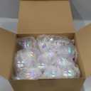 Funtery 24 Pcs Christmas Iridescent Clear Ornaments Balls Iridescent Christmas Balls for Tree Crafts Fillable Transparent DIY Hanging 2.5 Inch Rainbow Ball for Holiday Decor (Iridescence Style)