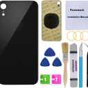 OEM Rear Back Glass Replacement for iPhone XR 6.1 inches with Reparing Toolkit and Pre-Installed Adhesive (Black)