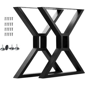 Yahpetes Table Legs 2Pcs Heavy Duty Desk Legs 30" X 20" Furniture Legs Black DIY Industrial Bench Legs Coffee Table Legs for Living Room and Kitchen (H30 X W20, B)