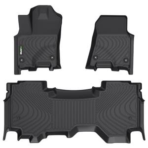 HAFIDI® Floor Mats Fit for 2025 2026 Dodge Ram 1500 Quad Cab Bench, All Weather Protection TPE Anti-Slip Automotive Floor Liners, Fits 1st & 2nd Row Full Set Custom Accessories, Black