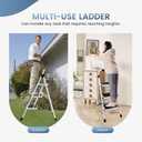 DUMOS Step Ladder, 3 Sturdy Step Stool with Anti-Slip Pedal & Comfortable Handrail, Portable Heavy Duty Step Stool for Kitchen, Garage & Outdoor Use, 330lbs, Black