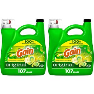 Gain Liquid Laundry Detergent, Original Scent | 107 Loads | 154 oz | HE Compatible | Pack of 2