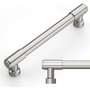 Amerdeco 10 Pack Brushed Satin Nickel Cabinet Pulls 5 Inch(128mm) Hole Center Drawer Pulls Cabinet Hardware Kitchen Cabinet Handles for Bathroom ZH0075