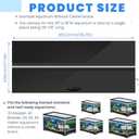 Sieral Aquarium Lids Polycarbonate Canopy with LED Light Without Center Brace Aquariums Cover Fish Tank Lid with a Hook Knife(Black,36x18in)