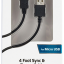 ZGEAR 4' MICRO USB DATA CABLE BK EA