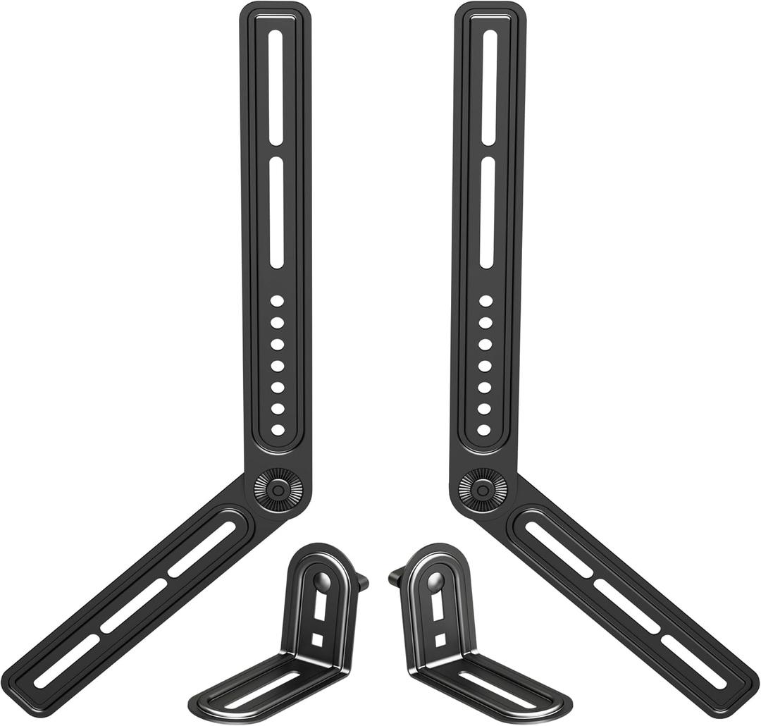 XINLEI Universal Sound Bar Mounts with Detachable Long Extension Plates Fits Most 23 to 65 Inch TVs Soundbar TV Mount Bracket Above or Under TV, up to 22 lbs SBR303