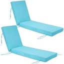 80 x 26 Outdoor Chaise Lounge Cushion, Chaise Lounge Cushions Outdoor Set of 1, 4 inch Chaise Lounge Chair Cushions for Patio Furniture Lawn Pool Resort Hotel (80'' L x 26'' W x 4" T, Lake Blueyts-04)