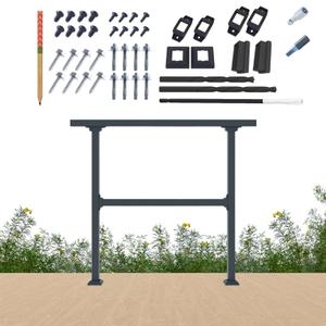 CR Fence & Rail Horizontal Metal Deck Railing, 4ft Wide Residential Handrail for Flat Surfaces, Simple Flat Railing, Black Straight Railing for Decks & Patio Railing, Horizontal Handrail 36inch Tall