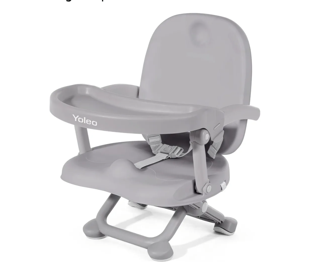YOLEO Baby High Chair Booster Seat for Dining Table, Foldable High Chairs with Adjustable Heights, Travel Booster Seat with Removable Tray