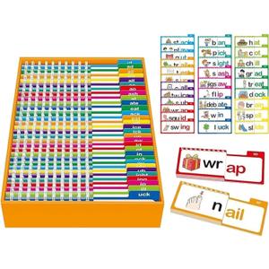 30 Read Word Families, Sight Words, ABC Phonics Flash Cards,Reading Learning Set, Educational Games for Kindergarten