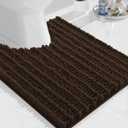 Arotive Luxury Toilet Rugs U-Shaped 24x20, Extra Soft Thick Absorbent Shaggy Chenille Bath Rugs, Non-Slip Machine Wash Dry, Bath Mat for Toilet Base, Tub and Shower, Home Decor Accessories, Brown