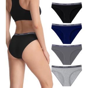 wirarpa Women's Bikini Panties No Panty Line Sexy Cotton Underwear 4/6 Pack (XL)