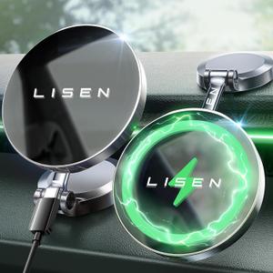 LISEN for Magsafe Car Charger Dashboard, 360 Rotatable Mag Safe Charger Car Mount iPhone 16 Pro Max, Ultra Magnetic Wireless Car Charger for Car Mount for iPhone 15 14 Pro Max, Black