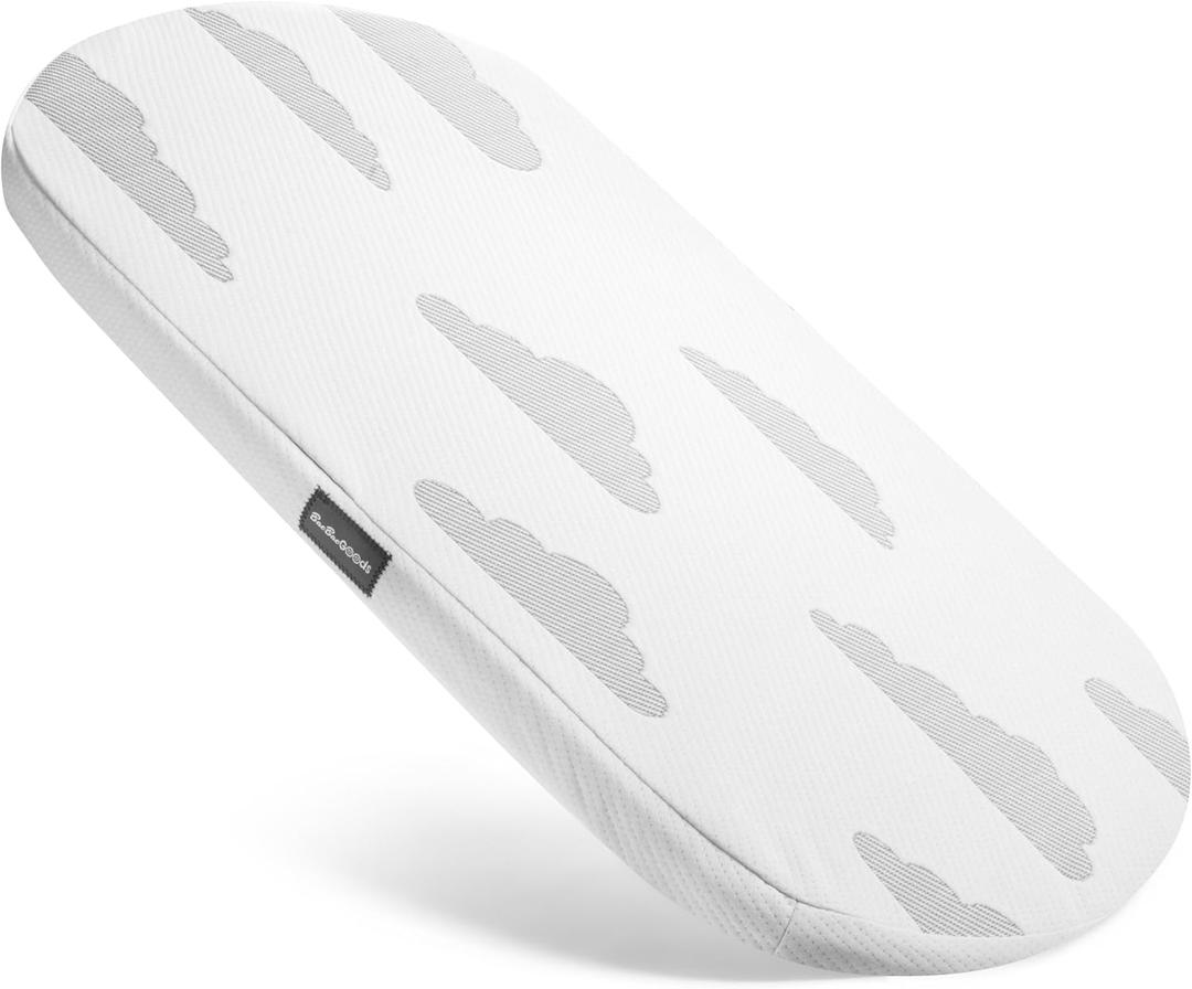 Baby Bassinet Mattress Topper 15 x 30 inches, Moses Basket Waterproof Replacement Pad with Removable & Washable Mattress Covers