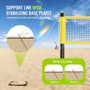 Professional Outdoor Volleyball Net Set with Arm Sleeves & Beach Fixed Plate, Heavy Duty 32ft Ply Reinforced Net with Steel Anti-Sag Winch, Height-Adjustable Poles, Carry Bag for Backyard Beach Lawn