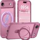 MOCCA Design for iPhone Air Case, Compatible with Magsafe [Premium Invisible Magnetic Ring Stand] [Military Drop Protection] Full Camera Guard Translucent Matte Slim Phone Cover 6.5",Lavender Purple