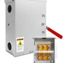 200 Amp Transfer Switch, 3P 120/240V, 48000W General-Duty Double-Throw Safety Switch, Meeting NEMA 3R Standards for Outdoor and Indoor