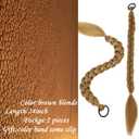 Long Braided Ponytail Extension for Black Women Soft Synthetic Hair Piece with Hair Tie Straight Wrap Around Ponytail Braided Hair Extensions pre Stretched 24 Inch 2 Packs 120 Gram (Blonde)