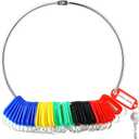 Portable Key Organizer 8 inch Janitor Ring with 50 Label Tags for Company Office Home Janitor Hotel Apartments Multiple Keys Management