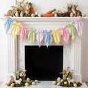 Newwiee Plaid Pastel Bow Garland Banner - Satin Ribbon Hanging Party Bow Garland Decor for Birthday, Baby Shower & Wedding
